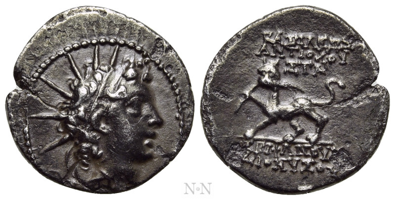 SELEUKID KINGDOM. Antiochos VI Dionysos (144-142 BC). Hemidrachm. Antioch on the...