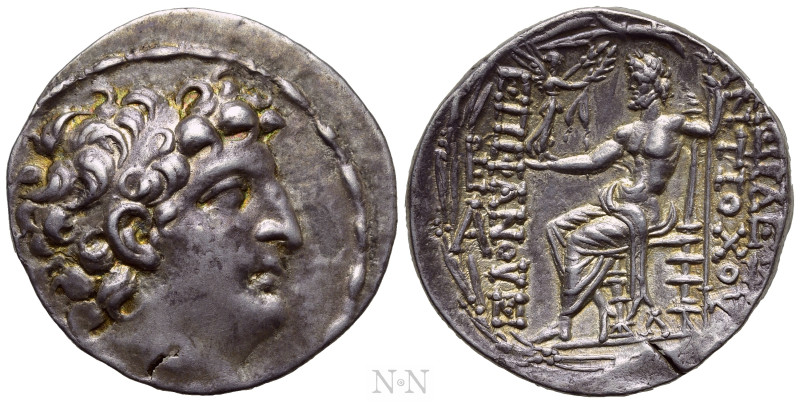 SELEUKID KINGDOM. Antiochos VIII Epiphanos (Grypos) (121/0-97/6). Tetradrachm. A...