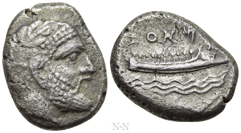 PHOENICIA. Arados. Uncertain king. Shekel (Circa 370-346 BC). 

Obv: Laureate ...