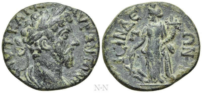 PISIDIA. Isinda. Marcus Aurelius (161-180). Ae. 

Obv: ΑΥΤ ΚΑΙ Μ ΑΥΡ ΑΝΤΩΝΙΝΟϹ...