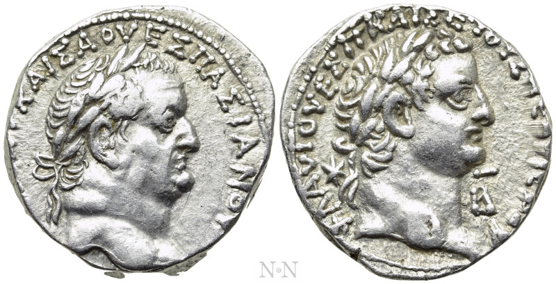 SELEUCIS & PIERIA. Antioch. Vespasian, with Titus as Caesar (69-79). Tetradrachm...