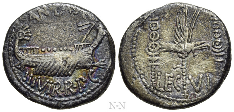 MARK ANTONY. Denarius (32-31 BC). Patrae(?). Legionary issue. 

Obv: ANT AVG /...