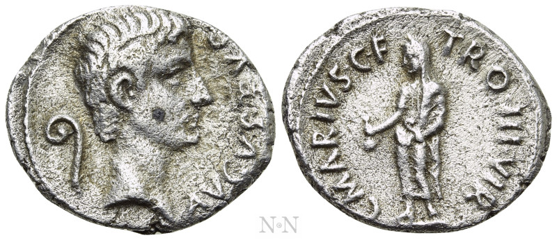 AUGUSTUS (27 BC-14 AD). Denarius. Rome. C. Marius C.f. Tro(mentina tribu), money...