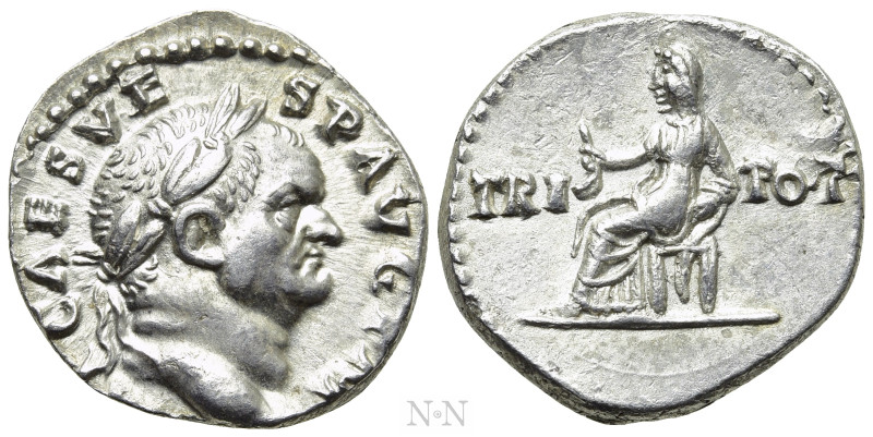 VESPASIAN (69-79). Denarius. Rome. 

Obv: IMP CAES VESP AVG P M. 
Laureate he...