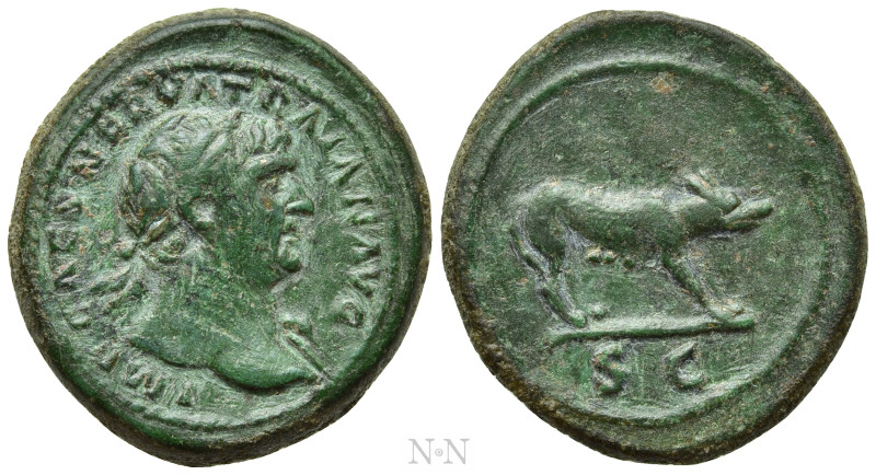 TRAJAN (98-117). Semis. Rome. 

Obv: IMP CAES NERVA TRAIAN AVG. 
Laureate bus...