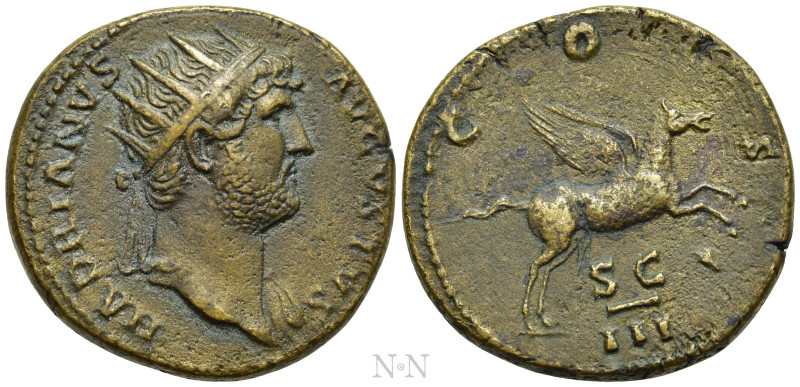 HADRIAN (117-138). Dupondius. Rome. 

Obv: HADRIANVS AVGVSTVS. 
Radiate bust ...