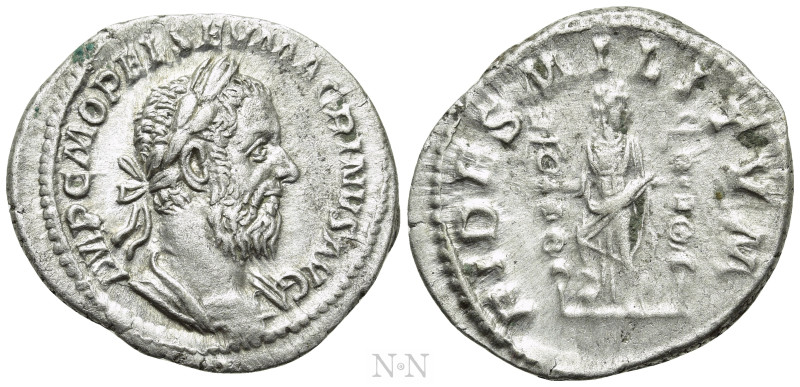 MACRINUS (217-218). Denarius. Rome. 

Obv: IMP C M OPEL SEV MACRINVS AVG. 
La...