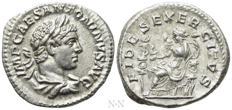 ELAGABALUS (218-222). Denarius. Rome. 

Obv: IMP CAES ANTONINVS AVG. 
Laureat...