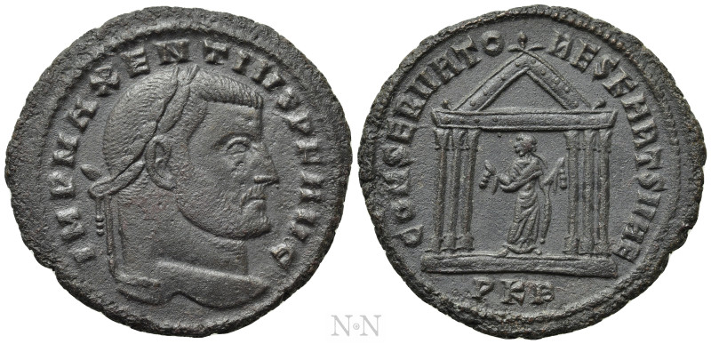 MAXENTIUS (307-312). Follis. Carthage. 

Obv: IMP MAXENTIVS P F AVG. 
Laureat...