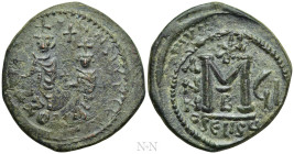 HERACLIUS with HERACLIUS CONSTANTINE (610-641). Follis. Seleucia Isauriae. Dated RY 7 (616/7)