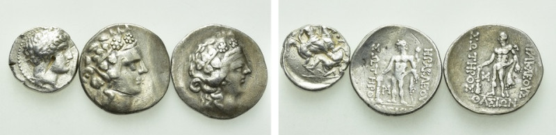 3 Greek Tetradrachms. 

Obv: .
Rev: .

. 

Condition: See picture.

Wei...