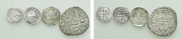 4 Medieval Coins; Serbia, Croatia, Bohemia. 

Obv: .
Rev: .

. 

Conditio...