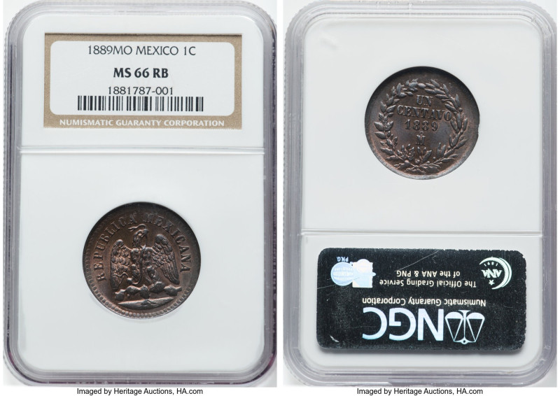 Republic Centavo 1889-Mo MS66 Red and Brown NGC, Mexico City mint, KM391.6. NGC'...