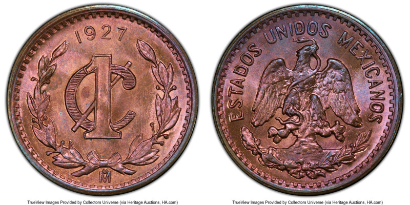 Estados Unidos Centavo 1927/6-Mo MS65 Red and Brown PCGS, Mexico City mint, KM42...