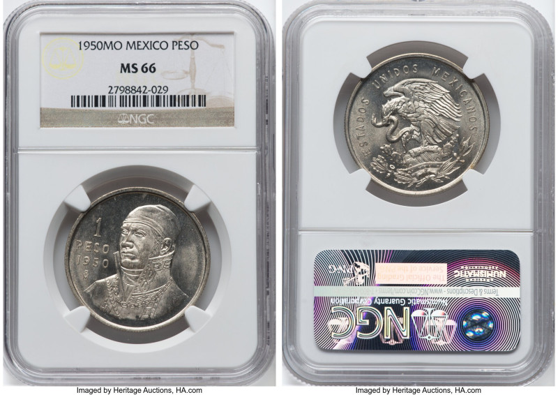 Estados Unidos Peso 1950-Mo MS66 NGC, Mexico City mint, KM457. HID09801242017 © ...