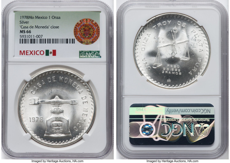 Estados Unidos Onza 1978-Mo MS66 NGC, Mexico City mint, KM-M49B.2. "Casa de Mone...