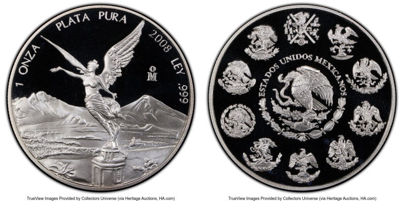 Estados Unidos silver Proof "Libertad" Onza 2008-Mo PR68 Deep Cameo PCGS, Mexico...