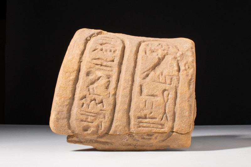 EGYPTIAN SANDSTONE BRACELET FROM COLOSSAL STATUE OF AKHENATEN

 Amarna Period,...