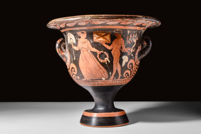 APULIAN RED FIGURE BELL KRATER

 Ca. 350-320 BC
 A red-figure terracotta krat...