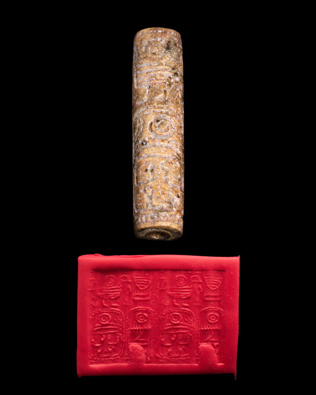 EGYPTIAN GLAZED STEATITE CYLINDER SEAL

 Middle Kingdom, Ca. 1818 - 1770 BC
 ...