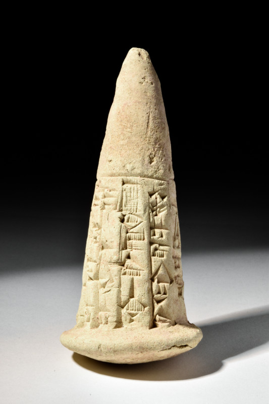 WESTERN ASIATIC TERRACOTTA FOUNDATION CONE

 Ca. 2000 BC 
 An Old Babylonian ...