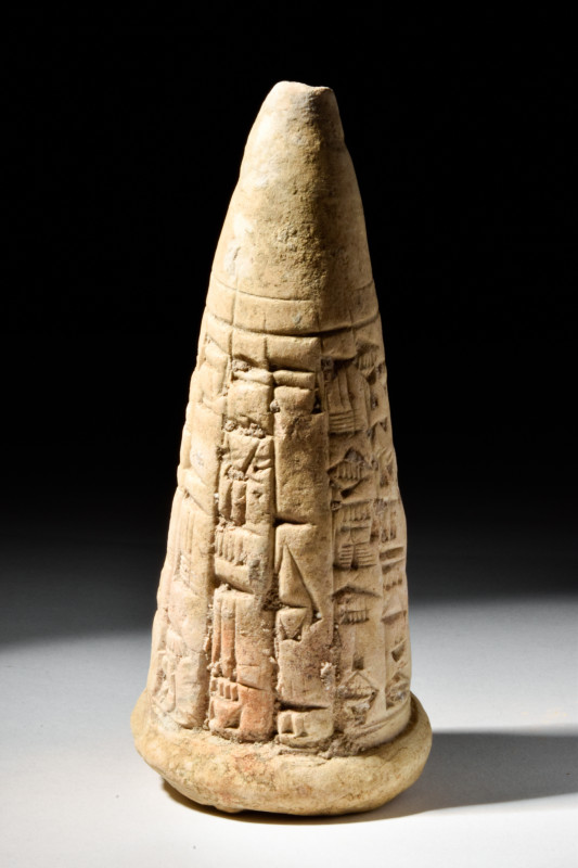 WESTERN ASIATIC TERRACOTTA FOUNDATION CONE

 Ca. 2000 BC 
 An Old Babylonian ...