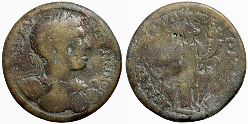 PHRYGIA, Hierapolis. Elagabalus. AD 218-222. Æ Laureate and cuirassed bust right...