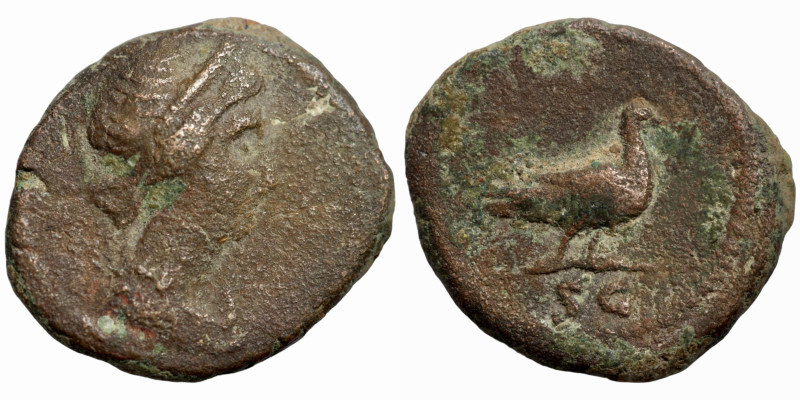 Anonymous Æ Quadrans. Time of Domitian to Antoninus Pius. Rome, 81-161 AD. Drape...