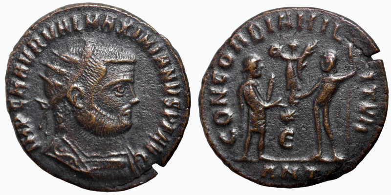 Maximianus. (285-295 AD). Æ Antoninian. Obv: IMP CMA MAXIMIANVS PF AVG. radiate ...