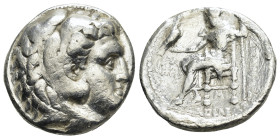 KINGS of MACEDON. Alexander III The Great.(336-323 BC).Babylon. Tetradrachm.

Obv : Head of Herakles right, wearing lion skin.

Rev : AΛEΞANΔPOY / ΒΑΣ...