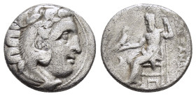 KINGS of MACEDON. Alexander III The Great.(336-323 BC). Kolophon.Drachm.

Obv : Head of Herakles right, wearing lion skin.

Rev : AΛEΞANΔPOY.
Zeus sea...