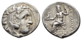 KINGS of MACEDON. Alexander III The Great. (336-323 BC).Kolophon.Drachm.

Obv : Head of Herakles right, wearing lion skin.

Rev : AΛΕΞΑΝΔΡΟΥ.
Zeus sea...