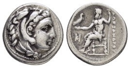 KINGS of MACEDON. Alexander III The Great.(336-323 BC). Drachm. 

Condition : Good very fine.

Weight : 4.17 gr
Diameter : 17 mm