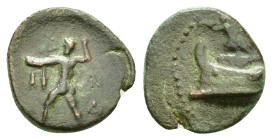 KINGS of MACEDON. Demetrios I Poliorketes (306-283 BC).Uncertain Anatolian.Ae. 

Obv : Poseidon Pelagaios standing left, preparing to throw trident; B...