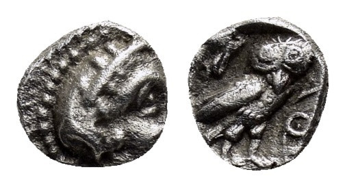 ATTICA. Athens.(Circa 454-404 BC). Hemiobol.

Obv : Helmeted head of Athena righ...