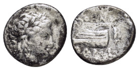 BITHYNIA. Kios.(Circa 350-300 BC).Hemidrachm.

Obv : KIA.
Laureate head of Apollo right.

Re v: AΘHNOΔΩPOΣ.
Prow of galley left; grain ear to right.
S...