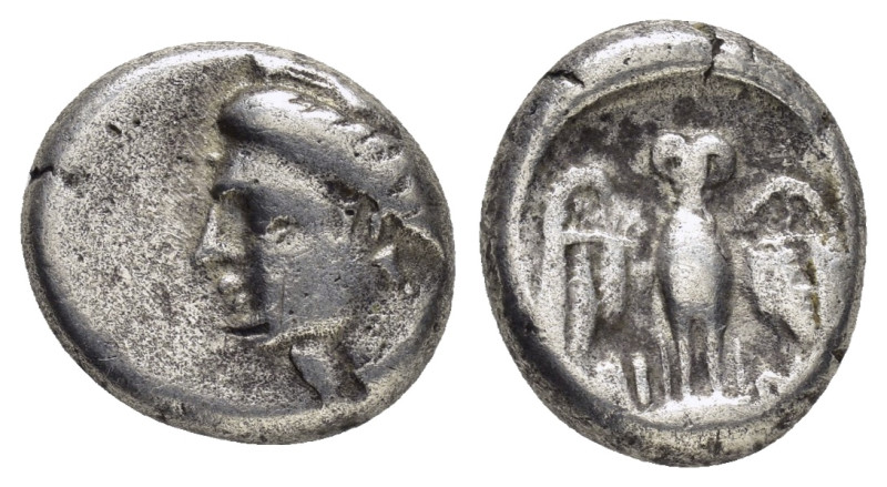 PONTOS. Amisos.(Circa 4th century BC).Drachm.

Obv : Head of Hera left, wearing ...