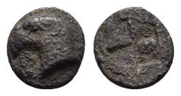 AEOLIS. Kyme.(Circa 480-450 BC). Hemiobol.

Obv : Head of eagle left.

Rev : Quadripartite incuse square.
SNG Copenhagen 31.

Condition : Good very fi...