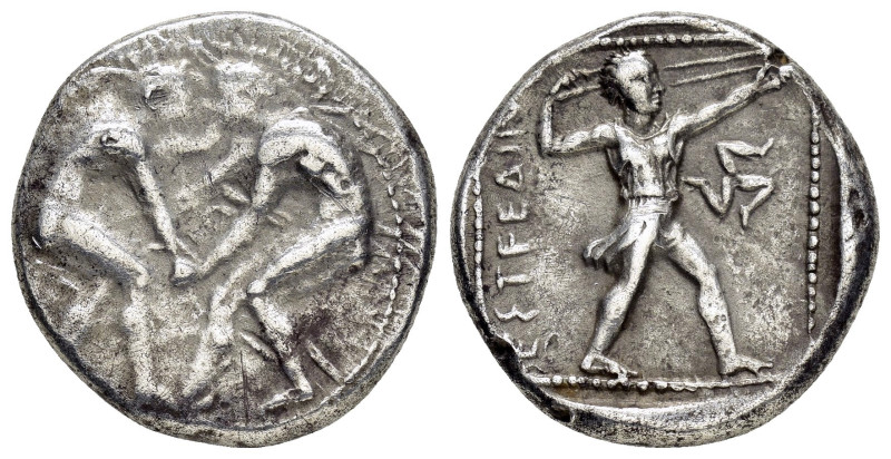 PAMPHYLIA.Aspendos.(Circa 420-370 BC).Stater.

Obv : Two wrestlers grappling.

R...