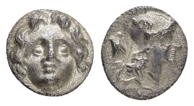 PISIDIA.Selge.(Circa 350-300 BC).Obol.

Obv : Facing gorgoneion.

Rev : Helmeted...