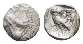 CILICIA. Uncertain.(Circa 4th century BC). Obol.

Obv : Forepart of Pegasos left.

Rev : Owl standing left, head facing; olive sprig to right; all wit...