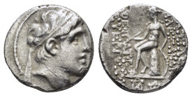 SELEUKID KINGS of SYRIA. Alexander I Balas. (152-145 BC). Antioch.Drachm.

Obv : Diademed head right.

Rev : ΒΑΣΙΛΕΩΣ ΑΛΕΞΑΝΔΡΟΥ ΘΕΟΠΑΤΟΡΟΣ ΕΥΕΡΓΕΤΟΥ ...