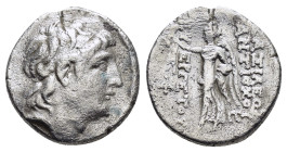 SELEUKID KINGS of SYRIA. Antiochos VII Euergetes (Sidetes) (138-129 BC).Antioch on the Orontes.Drachm.

Obv : Diademed head right.

Rev : ΒΑΣΙΛΕΩΣ ΑΝΤ...