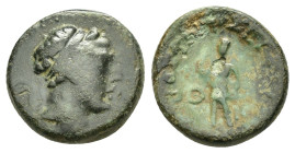 SELEUKID KINGS of SYRIA.Antiochos I Soter (281-261 BC). Ae. 

Condition : Good very fine.

Weight : 3.73 gr
Diameter : 16 mm