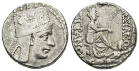 KINGS of ARMENIA. Tigranes II ‘the Great.(95-56 BC).Tigranokerta.Tetradrachm.

Obv : Draped bust of Tigranes II to right, wearing five-pointed tiara...