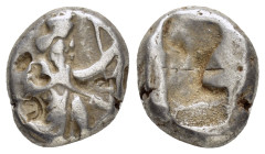 ACHAEMENID KINGS of PERSIA.Time of Darios I to Xerxes II.(485-420 BC).Sardes.Siglos.

Obv : Persian king in kneeling-running stance right, holding spe...