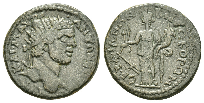 LYDIA. Sardes. Caracalla (198-217). Ae.

Obv : AVT KAI M AVΡ ANTΩNЄINOC.
Radiate...