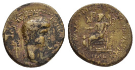 PHRYGIA. Akmoneia. Nero (AD 54-68).Ae.

Obv : NEPON KAICAP CEBACTOC.
Laureate head right; caduceus to left, crescent to right; c/m: Asclepius standing...