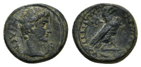 PHRYGIA. Amorium. Augustus (27 BC-14 AD). Ae. 

Obv : CЄBACTOC.
Bare head right; lituus to right.

Rev : ΚΑΛΛΙΠΠΟϹ ΑΜΟΡΙΑΝωΝ.
Eagle standing right on ...