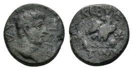PHRYGIA.Cibyra. Caligula (37-41). Ae. 

Obv : ΚΑϹΙΟϹ.
Bare head right.

Rev : ΚΙΒΥΡΑΤωΝ.
Eagle standing., head left; in field, right and left, star an...